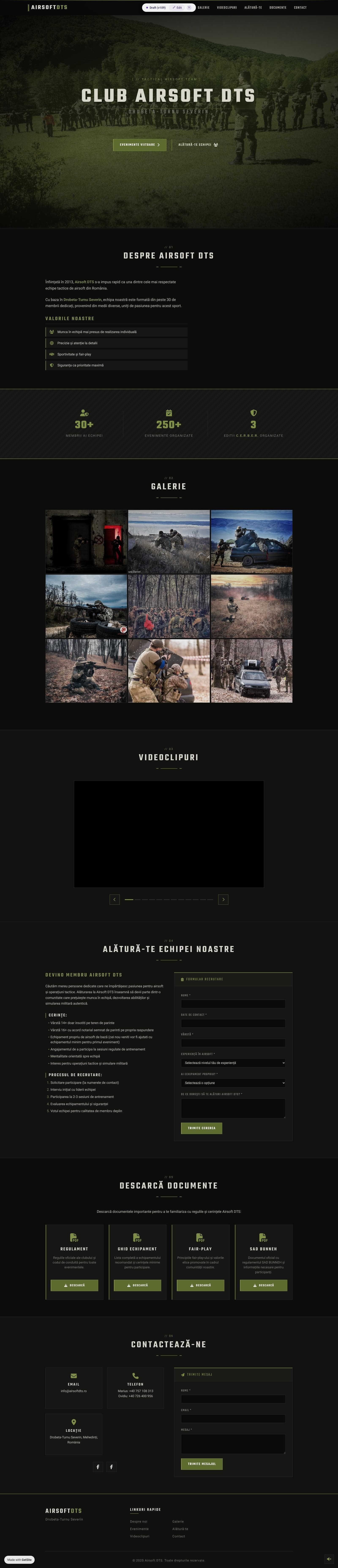 Airsoft DTS landing page screenshot